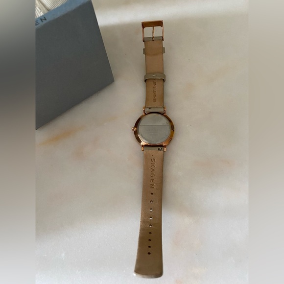 Skagen Hald Three-Hand Watch with Leather Strap - Picture 5 of 6